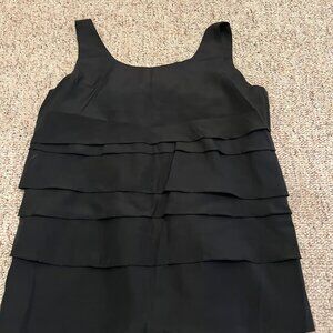 Kenneth Cole Reaction Black Sleeveless Tiered Blouse Top 14 figure flattering